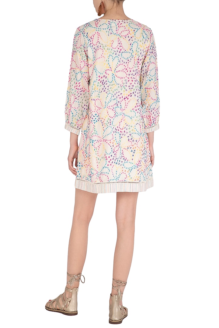 Multi Colored Embroidered Summer Dress by Irabira at Pernia's Pop Up Shop