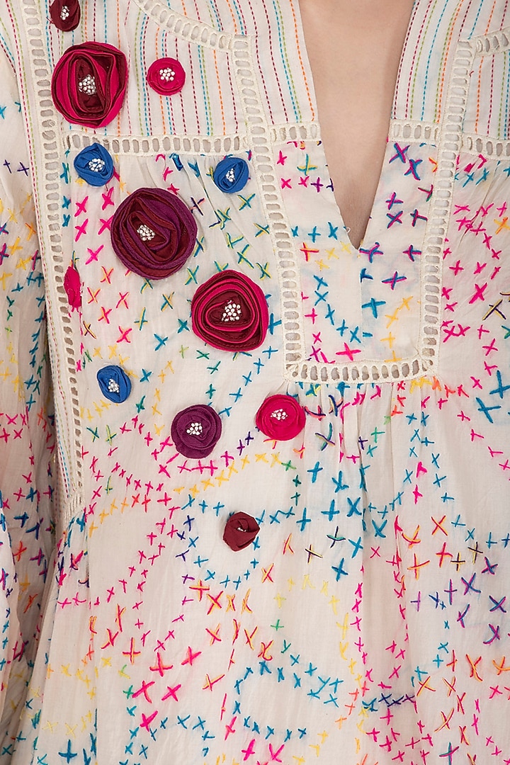 Multi Colored Embroidered Summer Dress by Irabira at Pernia's Pop Up Shop