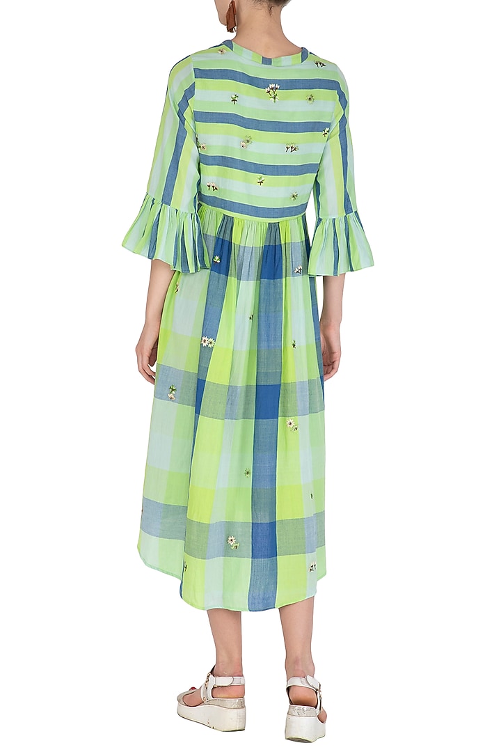 Green Embroidered Summer Shirt Dress by Irabira at Pernia's Pop Up Shop