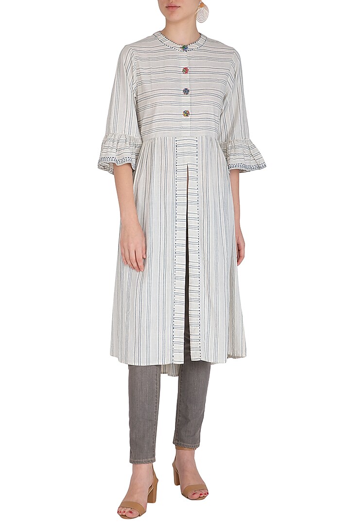 Indigo Striped Shirt Dress by Irabira at Pernia's Pop Up Shop