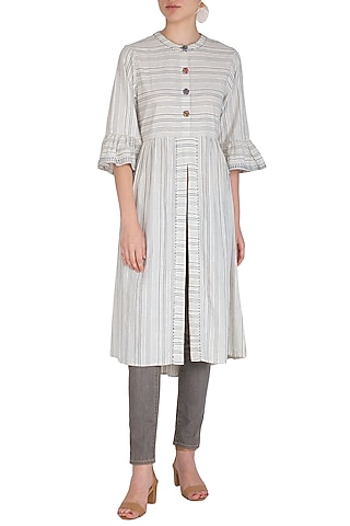 Indigo Striped Shirt Dress by Irabira