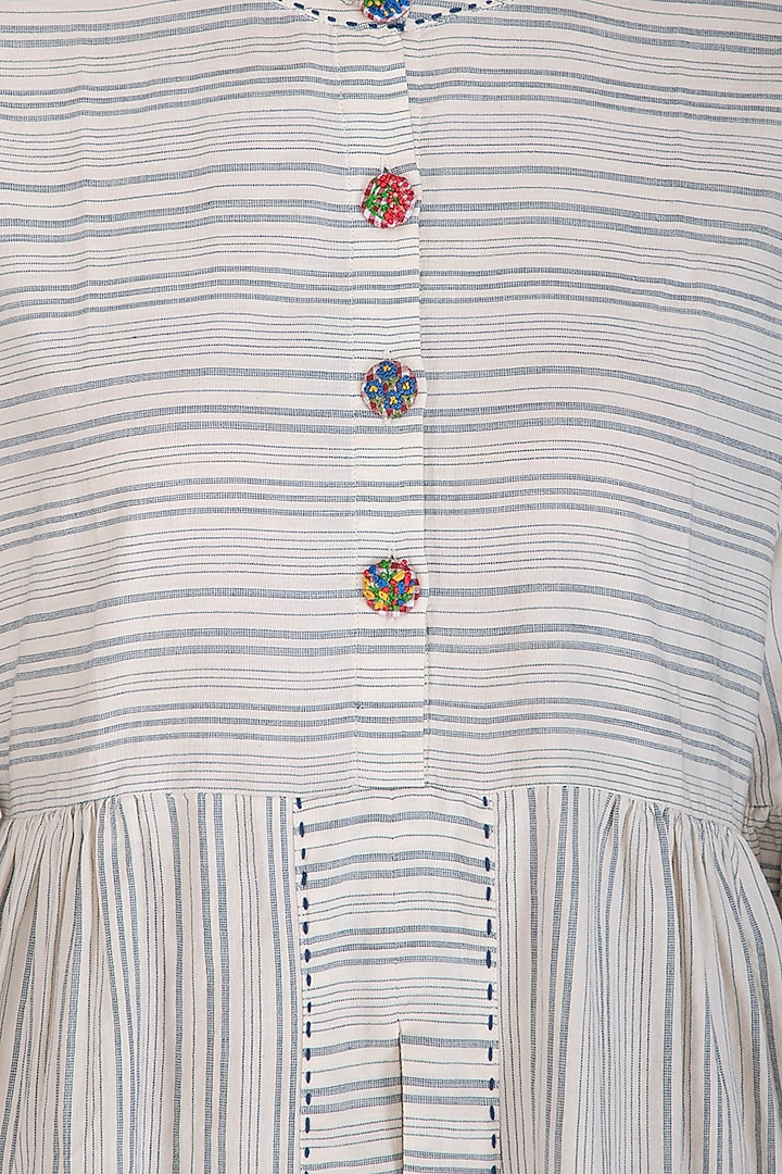 Indigo Striped Shirt Dress by Irabira at Pernia's Pop Up Shop