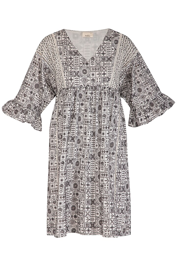 Grey Embroidered Broderie Tunic by Irabira