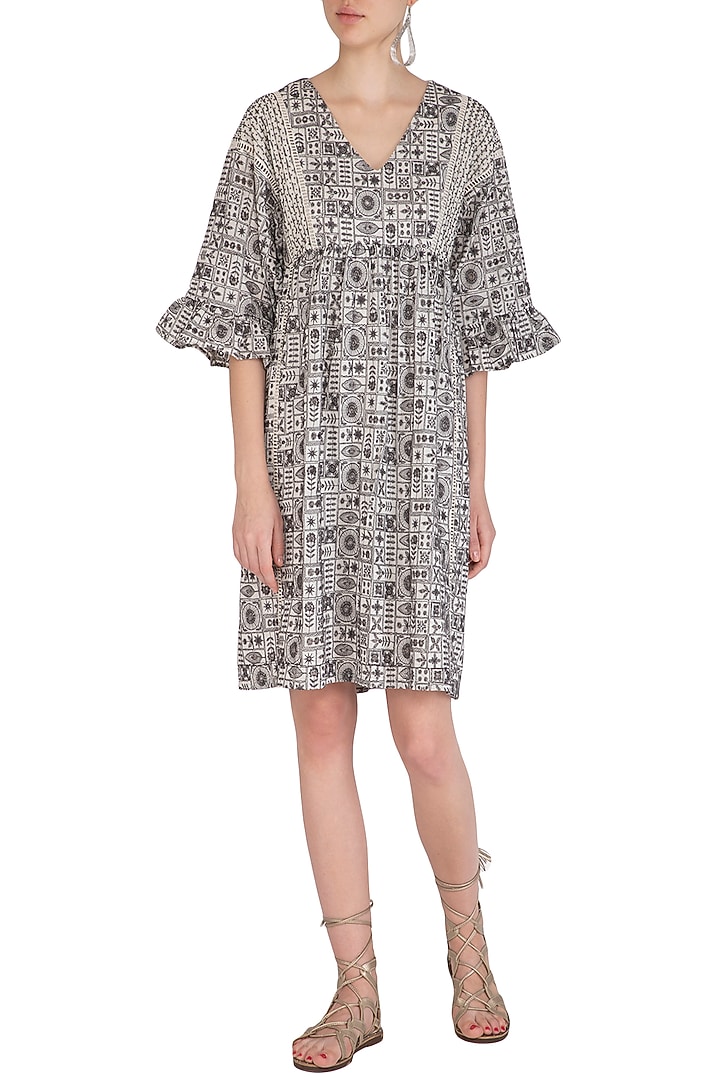 Grey Embroidered Broderie Tunic by Irabira at Pernia's Pop Up Shop