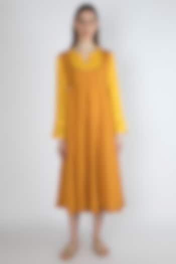 Orange Kurta Dress With Slip by Irabira Urban