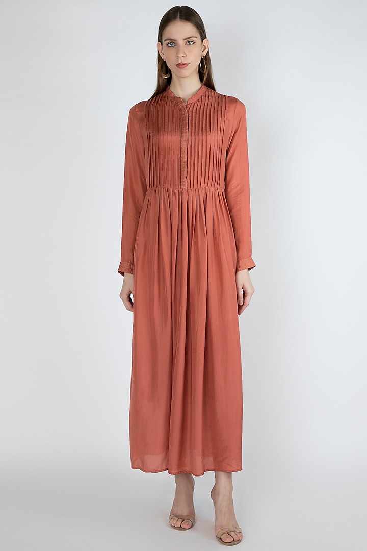 Punch Pink Maxi Dress With Slip by Irabira Urban