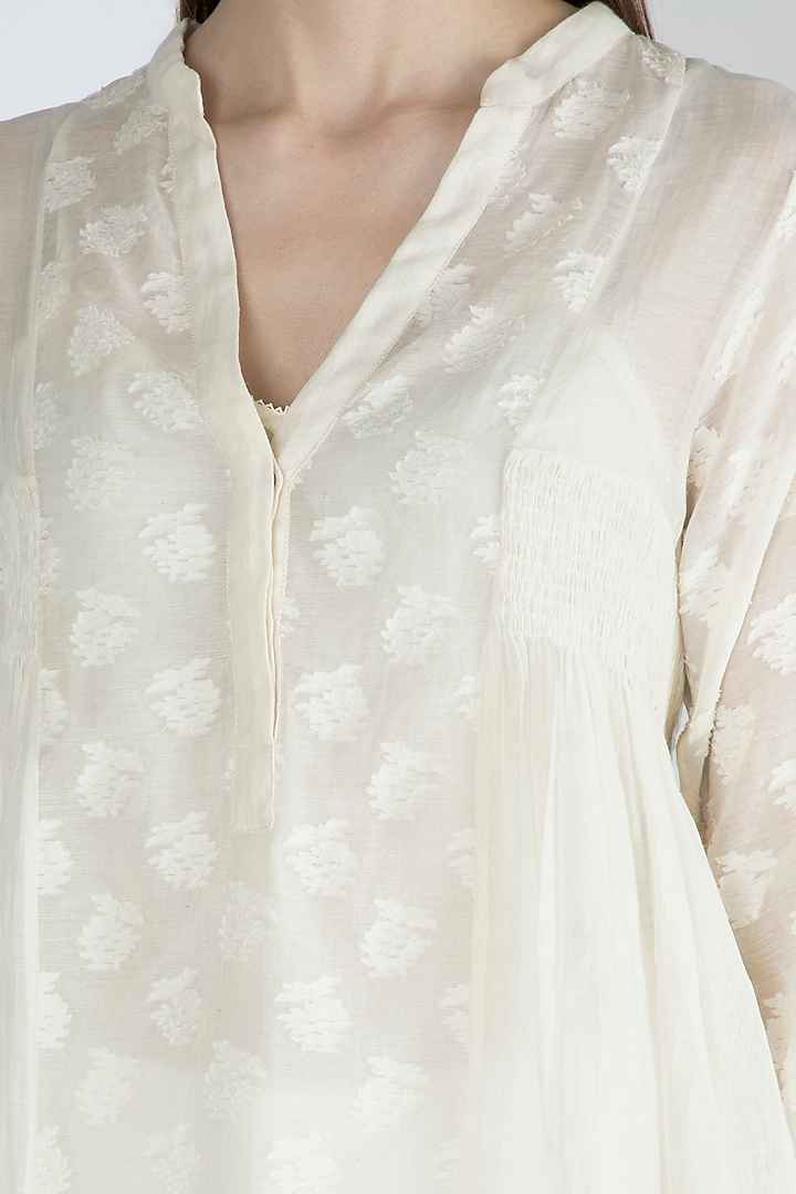 Off White Smocked Blouse With Slip by Irabira Urban at Pernia's Pop Up Shop