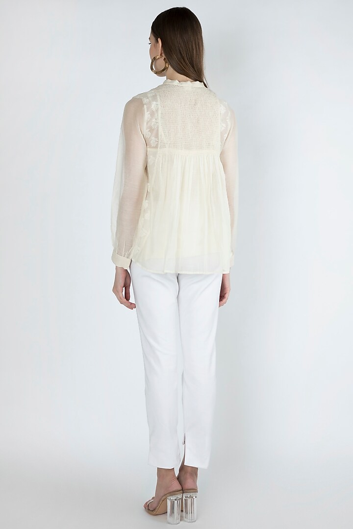 Off White Embroidered Blouse With Slip by Irabira Urban at Pernia's Pop Up Shop