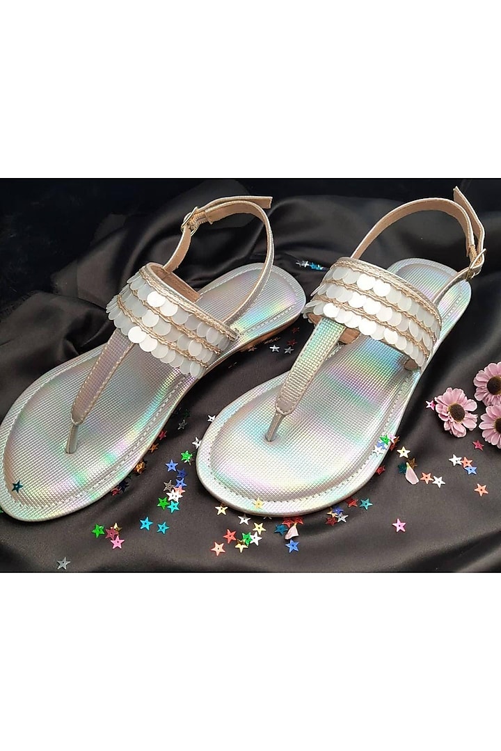 White Holographic Flats by IRA SOLES