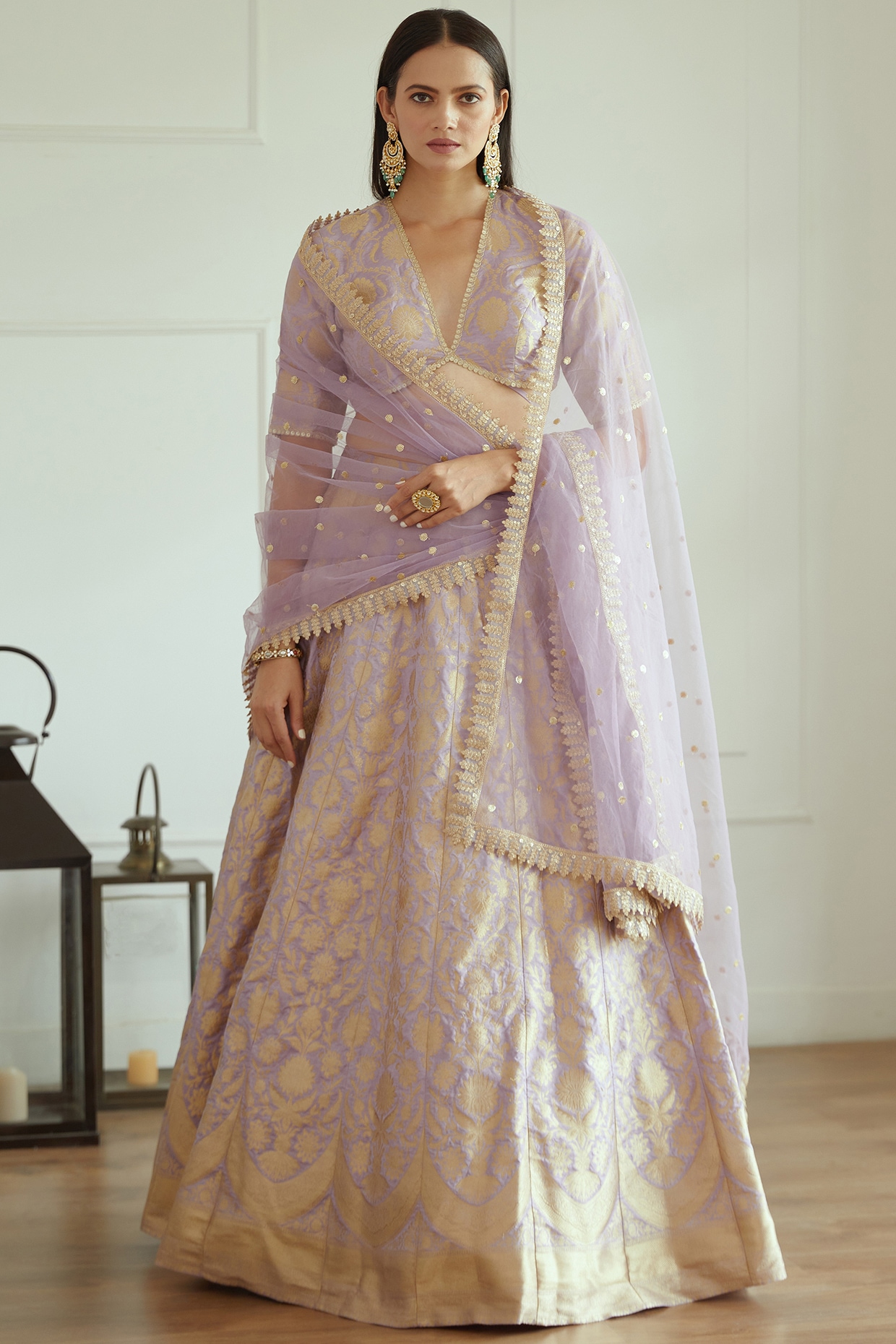 Studio Iris Lavender Banarasi Silk Lehenga Set