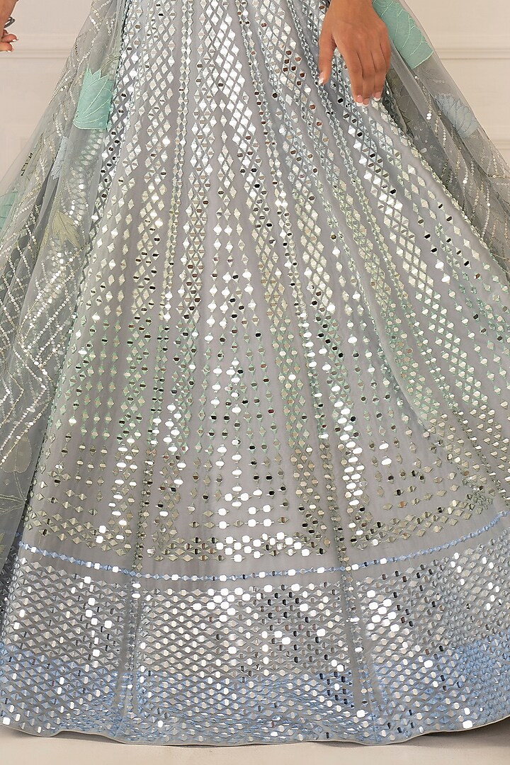 Cloudy Blue Iris Lehenga