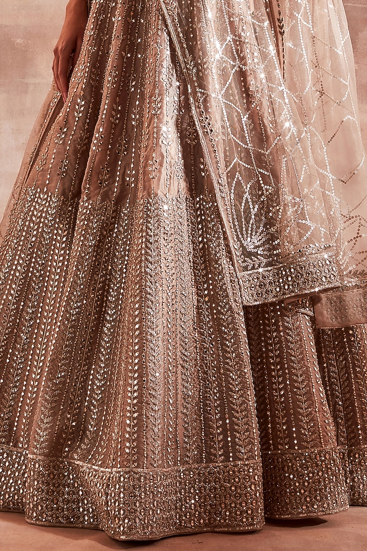 Nude Embroidered Wedding Lehenga Set by Studio Iris at Pernia's Pop Up Shop