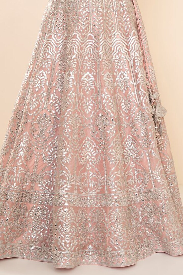 Ice Pink Embroidered Wedding Lehenga Set by Studio Iris at Pernia's Pop Up Shop