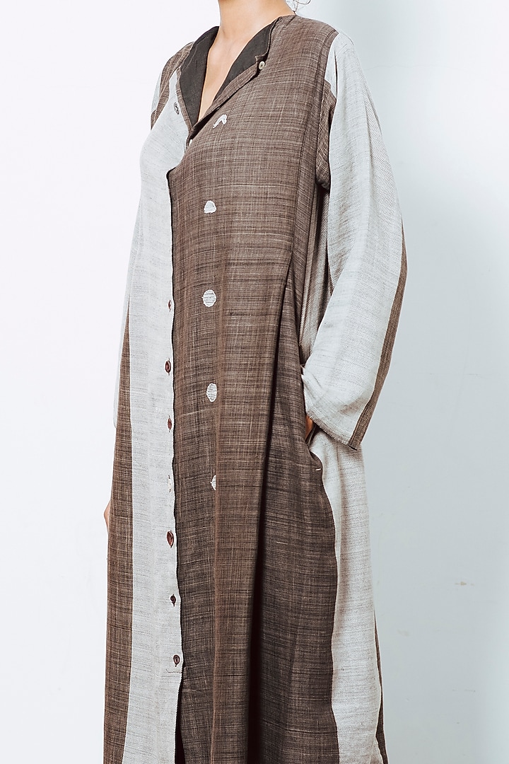 Charcoal Grey Naturally Dyed Summer Shirt Dress by IRO IRO at Pernia's Pop Up Shop