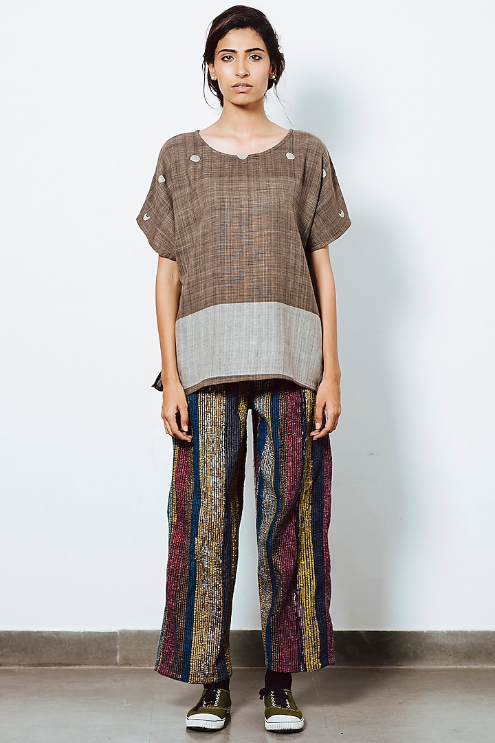 Charcoal Naturally Dyed Swing Top by IRO IRO