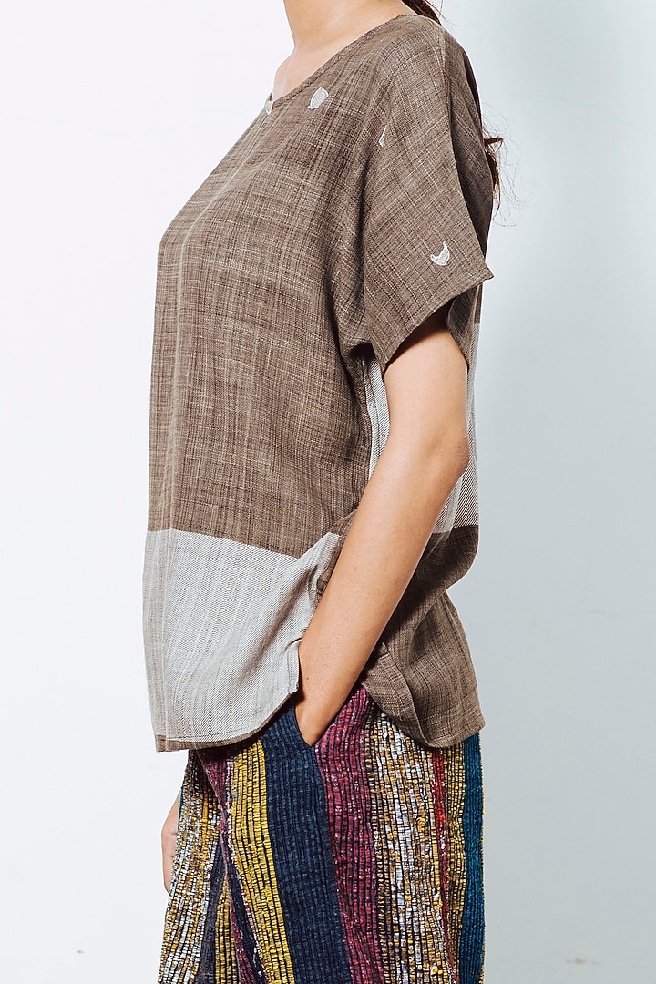 Charcoal Naturally Dyed Swing Top by IRO IRO at Pernia's Pop Up Shop
