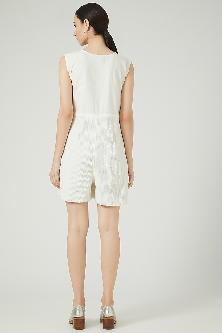 White Handwoven Jumpsuit by Iro Iro at Pernia's Pop Up Shop