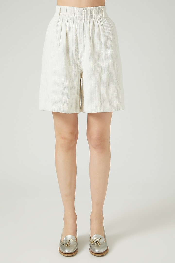 White Pleated Shorts by Iro Iro at Pernia's Pop Up Shop