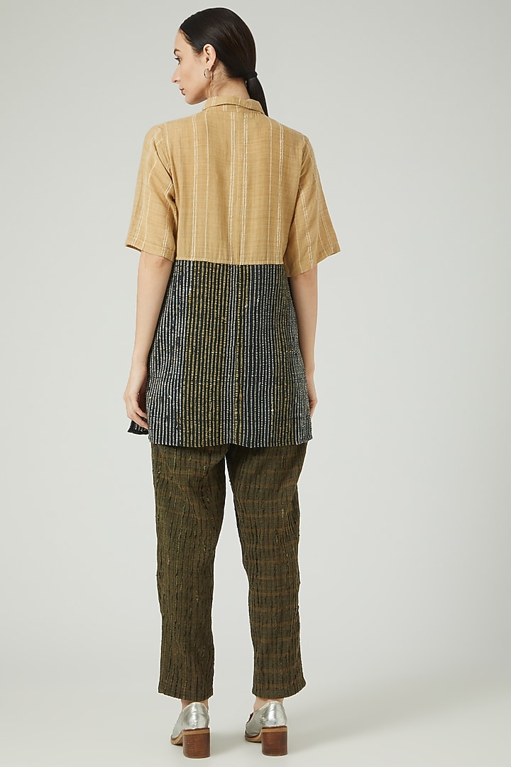 Beetle Green Printed Pants by Iro Iro at Pernia's Pop Up Shop
