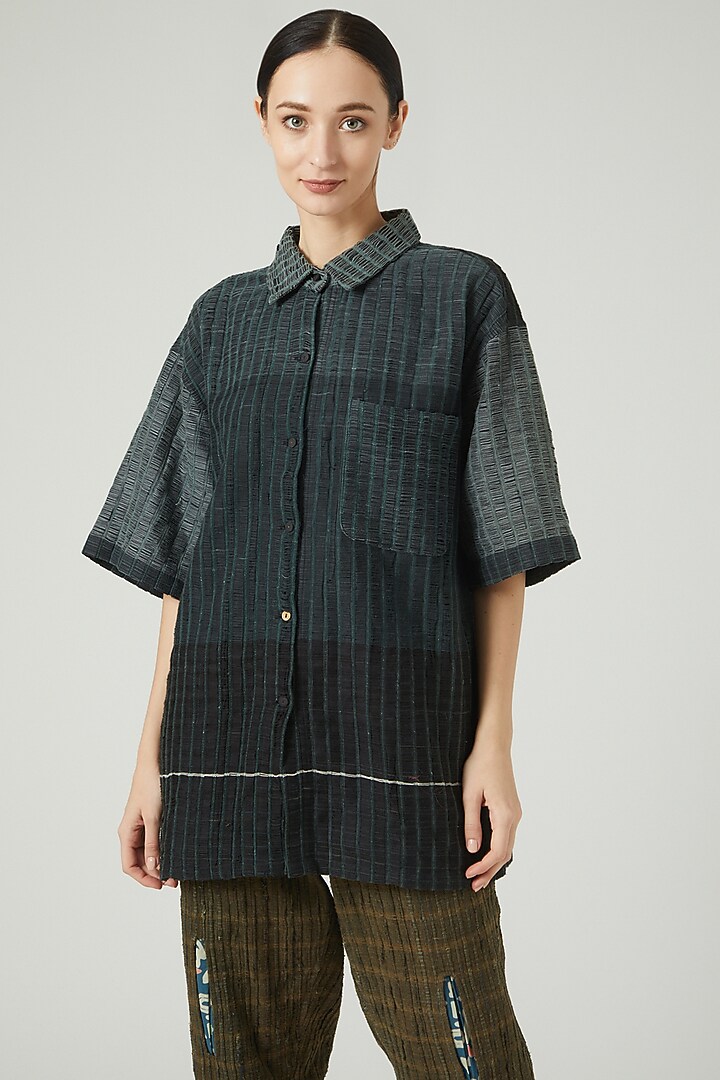 Black Printed Shirt by Iro Iro at Pernia's Pop Up Shop
