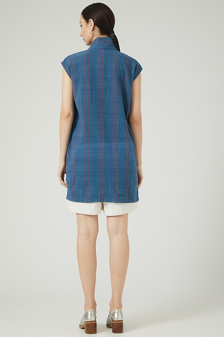 Cobalt Blue Printed Jacket by Iro Iro at Pernia's Pop Up Shop