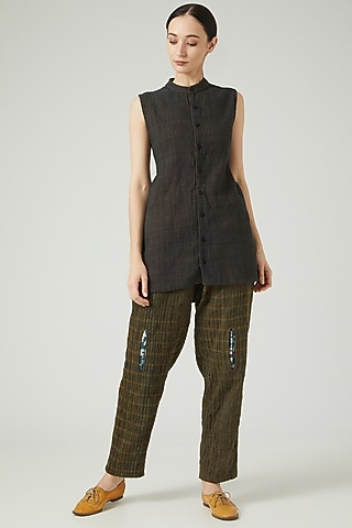 Black Printed Jacket by Iro Iro