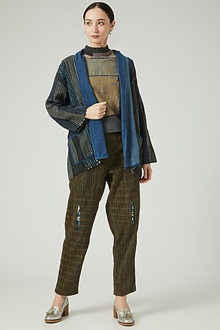 Black Geometric Printed Jacket by Iro Iro
