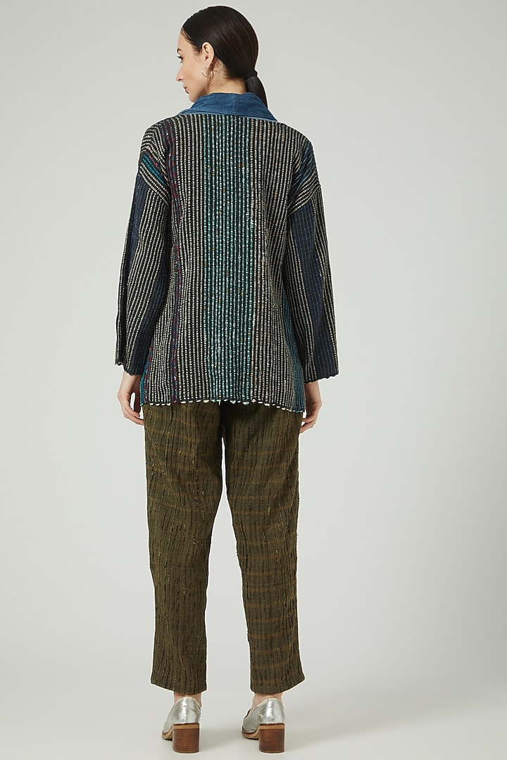 Black Geometric Printed Jacket by Iro Iro at Pernia's Pop Up Shop