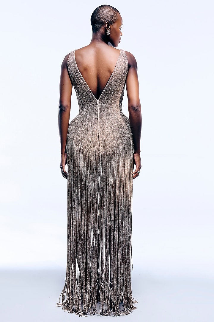 Rose Gold Crystal Dori Hand Embroidered Bridal Gown by ITRH at Pernia's Pop Up Shop