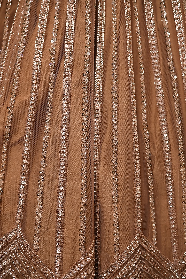 Nude Net Sequins & Cutdana Embroidered Bridal Lehenga Set by Isa by Dolly Wahal at Pernia's Pop Up Shop