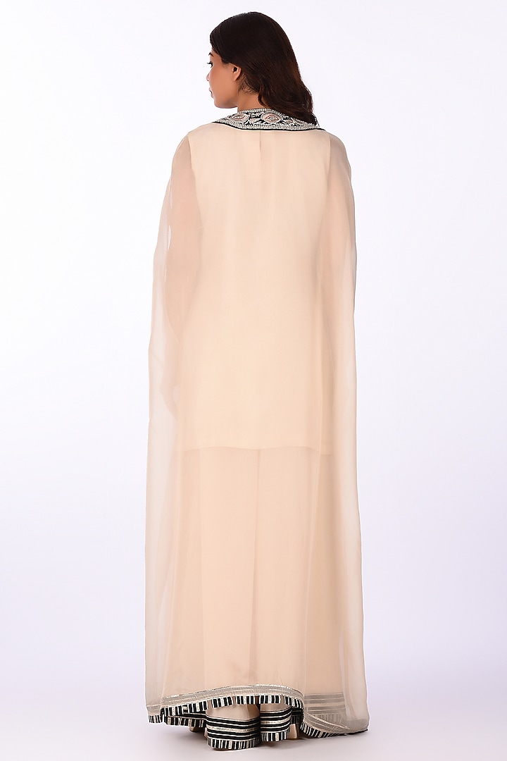 Ivory Organza Jacket Set by Isha & Anshul at Pernia's Pop Up Shop