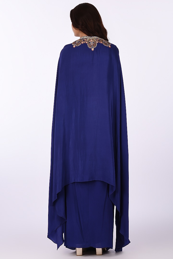 Purple Georgette Blend Embroidered Kurta Set by Isha & Anshul at Pernia's Pop Up Shop