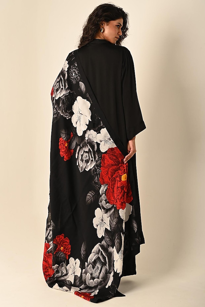 Black Satin Georgette Kurta Set by Isadaa by Rotna Dutt at Pernia's Pop ...