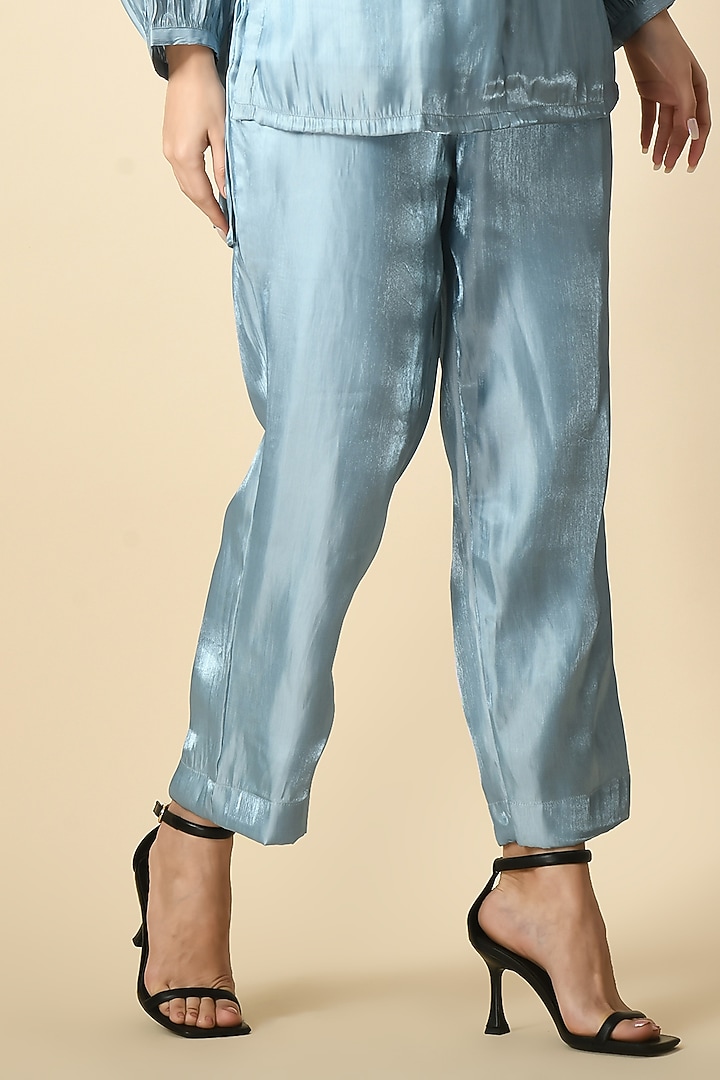 Sky Blue Organza Handwork Co-Ord Set by Isha Gupta at Pernia's Pop Up Shop