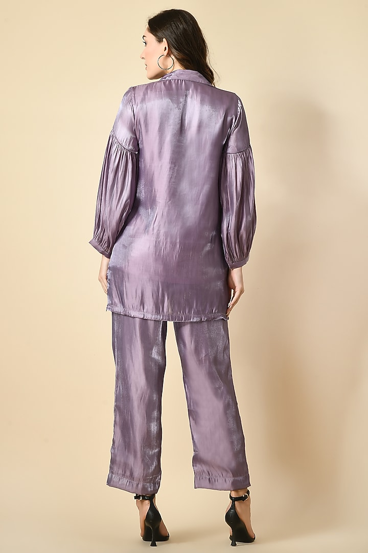 Purple Organza Handwork Co-Ord Set by Isha Gupta at Pernia's Pop Up Shop