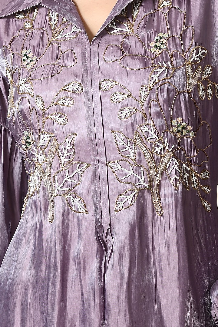 Purple Organza Handwork Co-Ord Set by Isha Gupta at Pernia's Pop Up Shop