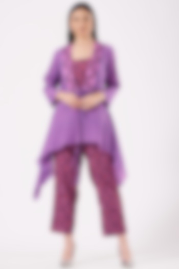 Purple Silk Pant Set by Isha Gupta at Pernia's Pop Up Shop