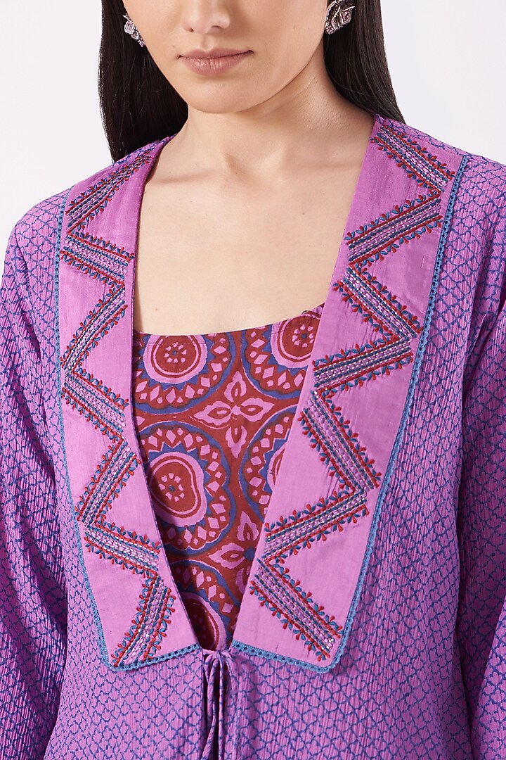 Purple Silk Pant Set by Isha Gupta at Pernia's Pop Up Shop