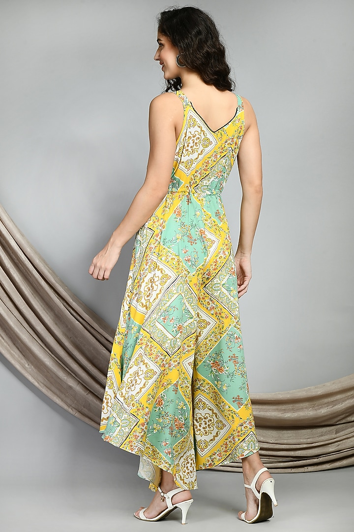 Yellow Cotton Rayon Printed Tunic by Isha Gupta at Pernia's Pop Up Shop