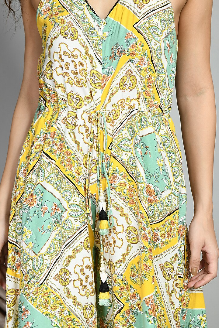 Yellow Cotton Rayon Printed Tunic by Isha Gupta at Pernia's Pop Up Shop