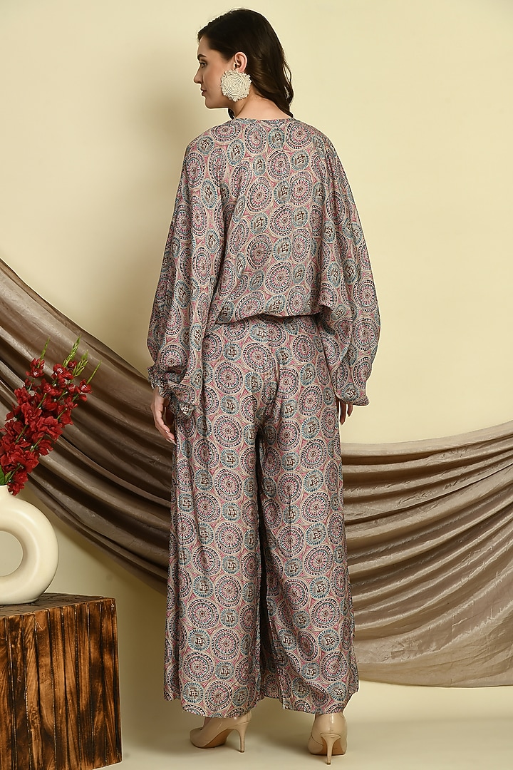 Brown Muslin Printed Palazzo Pant Set by Isha Gupta at Pernia's Pop Up Shop