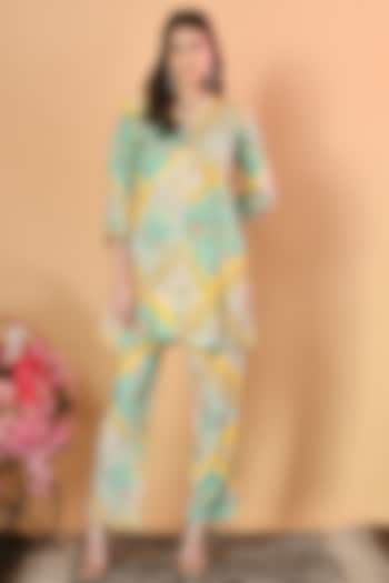 Multi-Colored Cotton Rayon Printed Co-Ord Set by Isha Gupta at Pernia's Pop Up Shop