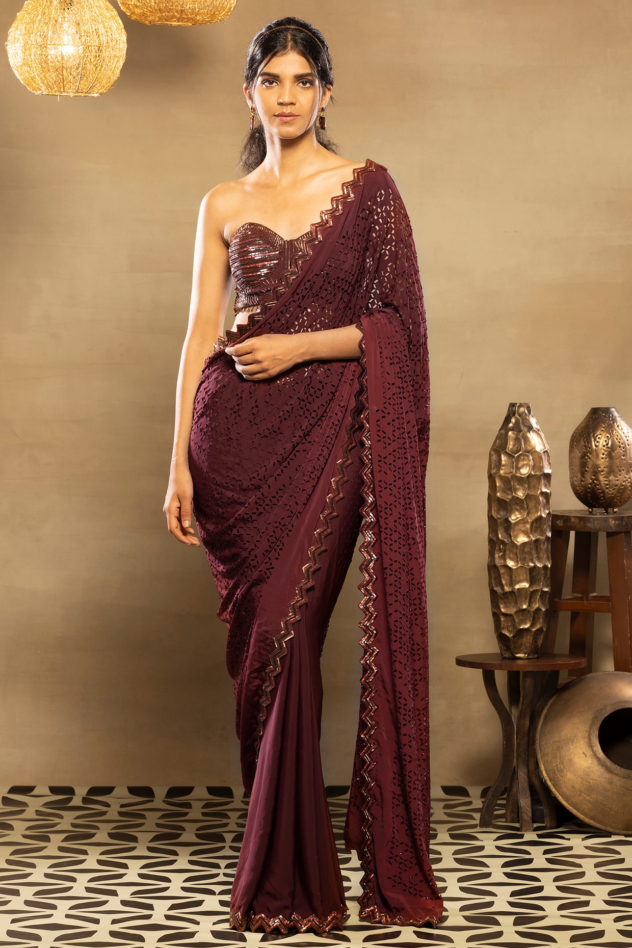 Dark Green and Maroon Paithani Silk Saree - Urban Womania