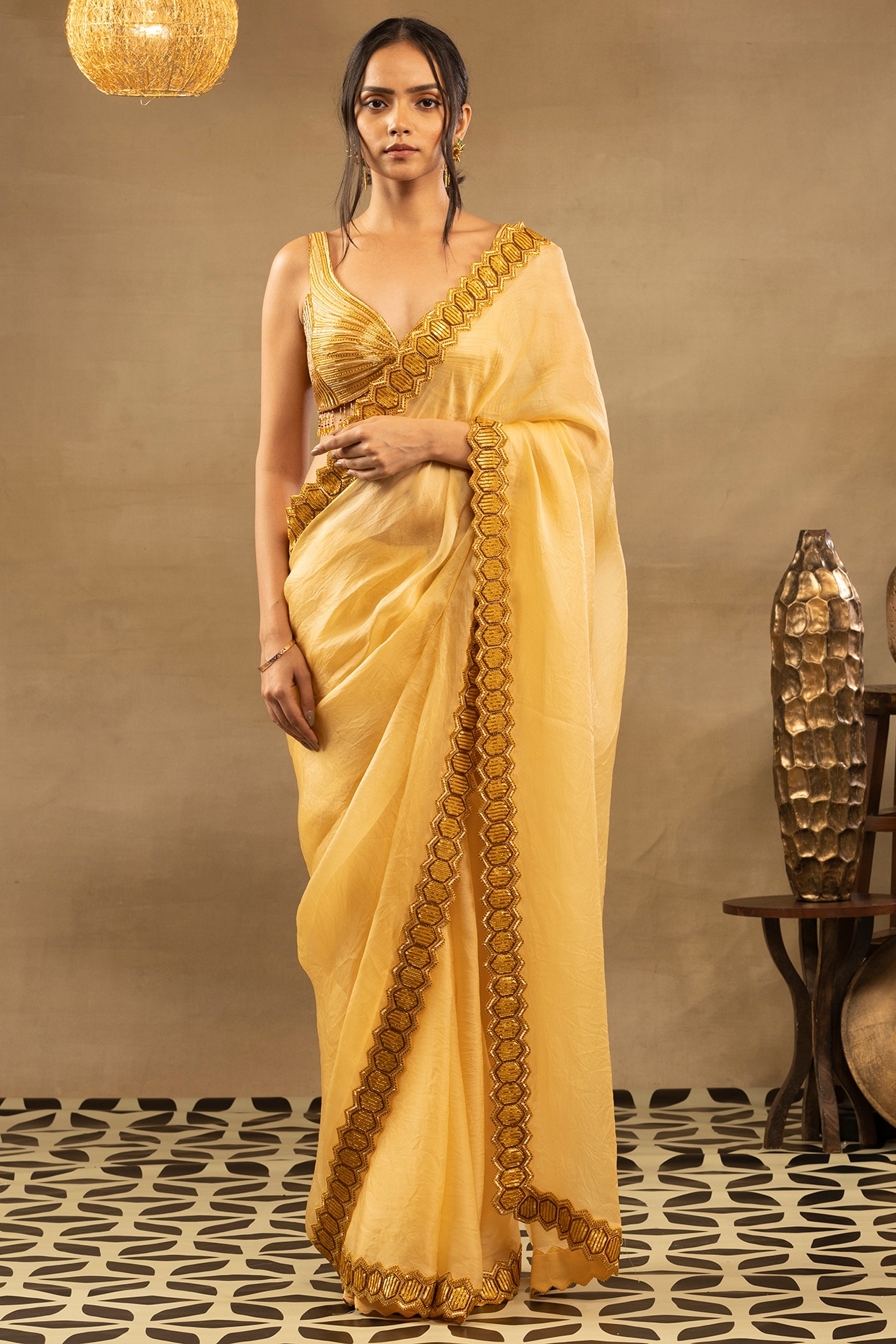 Satin Ladies Golden Embroidered Saree Belt at Rs 130 in Delhi