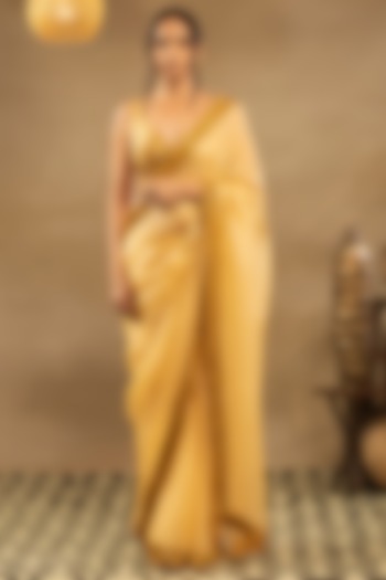 Royal Yellow Embroidered Saree Set by Isha & Shreya