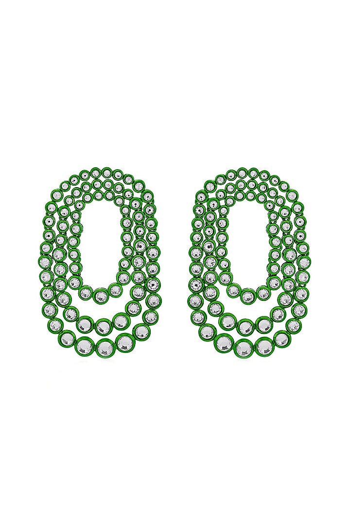 Green CZ Layered Stud Earrings by Isharya at Pernia's Pop Up Shop