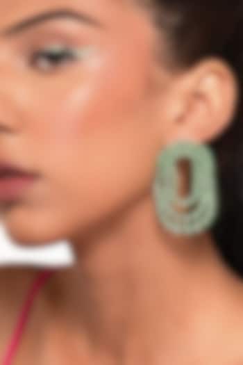 Green CZ Layered Stud Earrings by Isharya at Pernia's Pop Up Shop