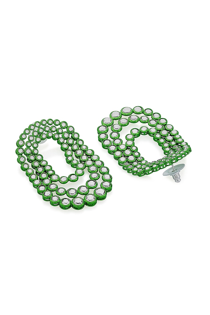Green CZ Layered Stud Earrings by Isharya at Pernia's Pop Up Shop