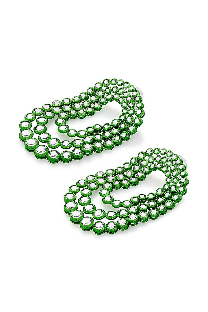 Green CZ Layered Stud Earrings by Isharya at Pernia's Pop Up Shop