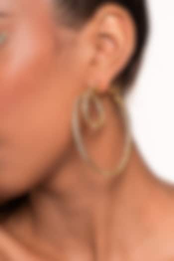 Gold Plated CZ Swirl Hoop Earrings by Isharya at Pernia's Pop Up Shop